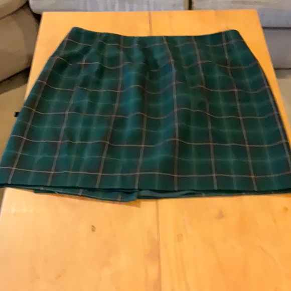 Vintage Charter Club Hunter Green Tartan Plaid Wool Skirt 16 - Picture 9 of 11